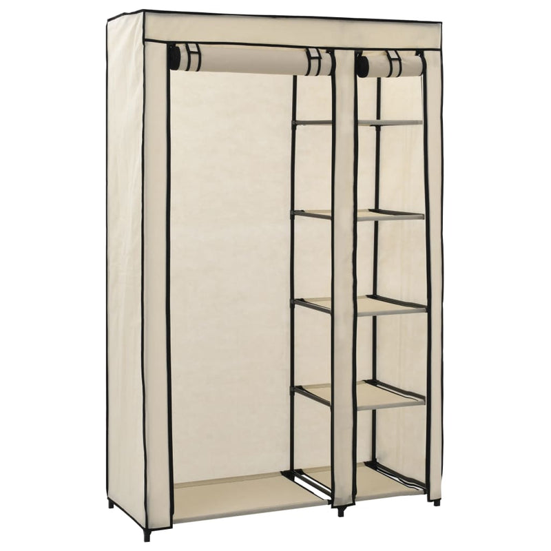 vidaXL 2 db krémszínű összecsukható szövet ruhásszekrény 110x45x175 cm