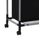 vidaXL fekete acél szennyesszortírozó 3 zsákkal