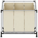 vidaXL krémszínű acél szennyesszortírozó 3 zsákkal