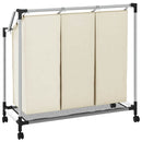 vidaXL krémszínű acél szennyesszortírozó 3 zsákkal