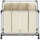 vidaXL krémszínű acél szennyesszortírozó 4 zsákkal