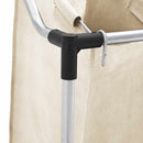 vidaXL krémszínű acél szennyesszortírozó 4 zsákkal