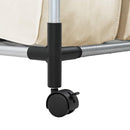 vidaXL krémszínű acél szennyesszortírozó 4 zsákkal