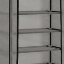vidaXL szürke szövetborítású cipősszekrény 57 x 29 x 162 cm