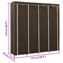 vidaXL barna ruhásszekrény 4 tárolórekesszel 175 x 45 x 170 cm
