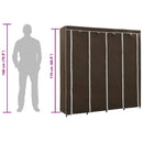 vidaXL barna ruhásszekrény 4 tárolórekesszel 175 x 45 x 170 cm