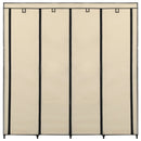 vidaXL krémszínű ruhásszekrény 4 tárolórekesszel 175 x 45 x 170 cm