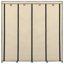 vidaXL krémszínű ruhásszekrény 4 tárolórekesszel 175 x 45 x 170 cm