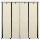 vidaXL krémszínű ruhásszekrény 4 tárolórekesszel 175 x 45 x 170 cm
