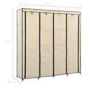 vidaXL krémszínű ruhásszekrény 4 tárolórekesszel 175 x 45 x 170 cm