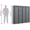 vidaXL szürke ruhásszekrény 4 tárolórekesszel 175 x 45 x 170 cm
