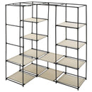 vidaXL krémszínű sarok ruhásszekrény 130 x 87 x 169 cm