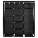 vidaXL fekete szövet ruhásszekrény tárolórekeszekkel 150 x 45 x 176 cm