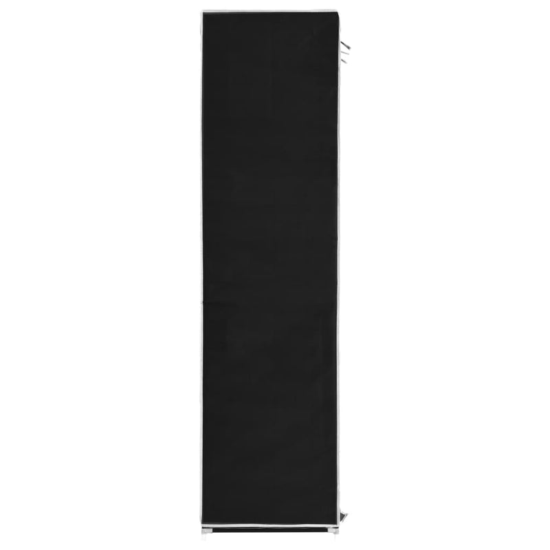 vidaXL fekete szövet ruhásszekrény tárolórekeszekkel 150 x 45 x 176 cm