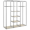 vidaXL krém szövet ruhásszekrény rekeszekkel és rudakkal 150x45x175 cm