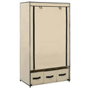 vidaXL krémszínű szövet ruhásszekrény 87 x 49 x 159 cm