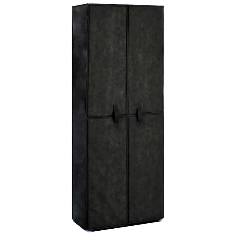 vidaXL fekete szövet cipősszekrény 60 x 30 x 166 cm