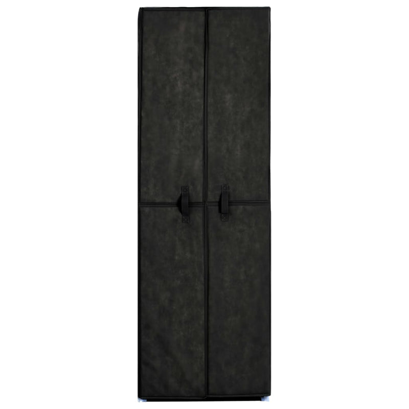 vidaXL fekete szövet cipősszekrény 60 x 30 x 166 cm