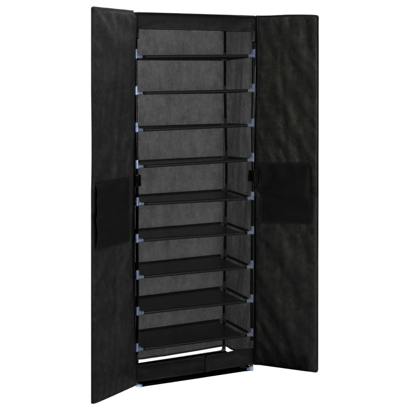 vidaXL fekete szövet cipősszekrény 60 x 30 x 166 cm