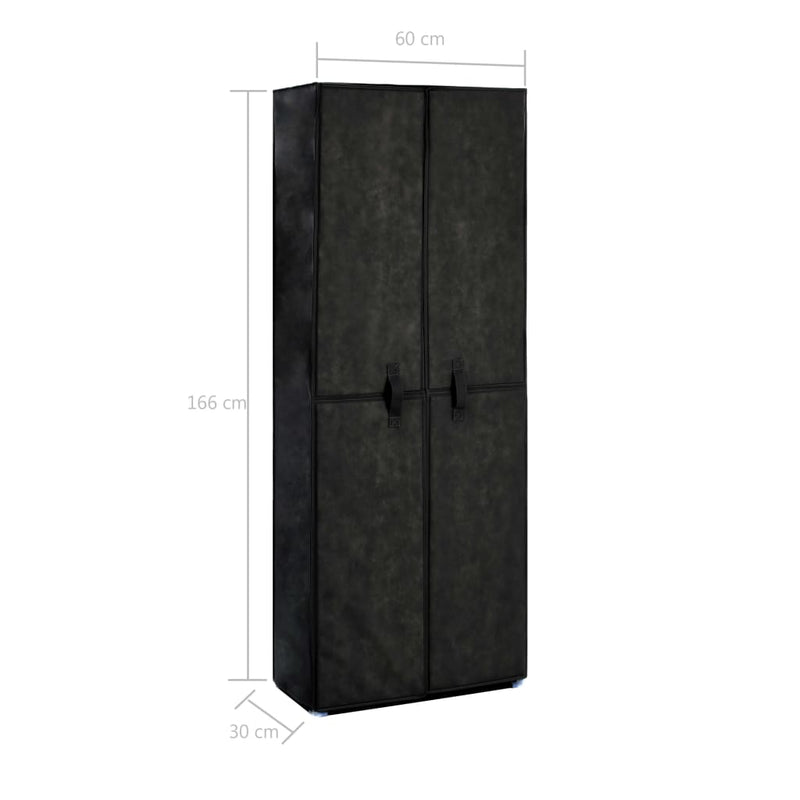 vidaXL fekete szövet cipősszekrény 60 x 30 x 166 cm