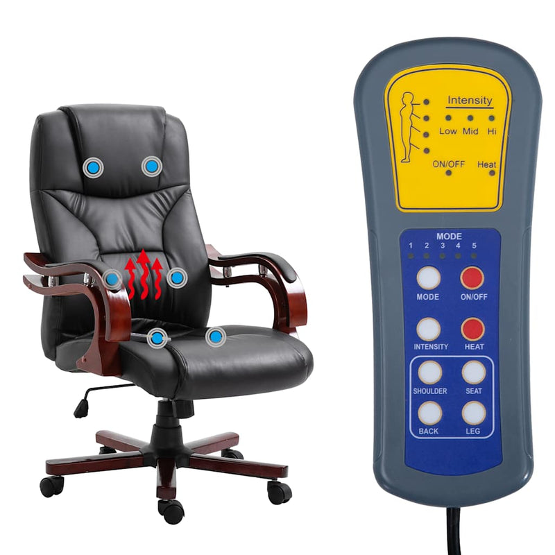 vidaXL fekete műbőr irodaszék