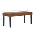 vidaXL barna művelúr pad 106 cm