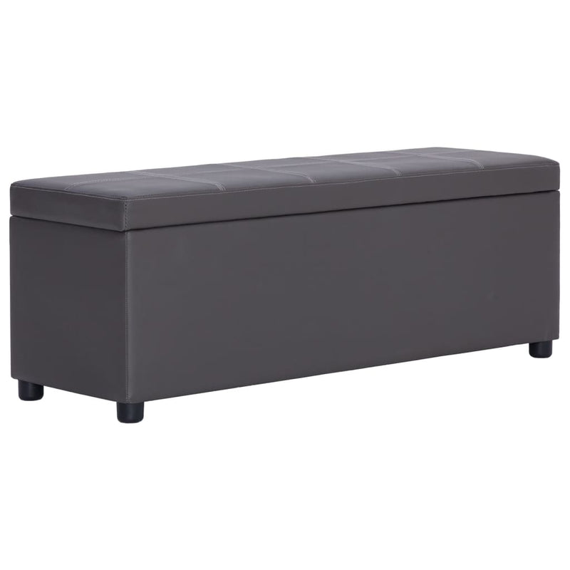 vidaXL szürke műbőr pad tárolórekesszel 116 cm