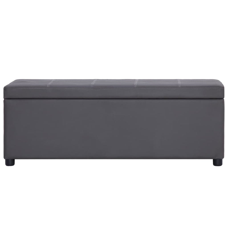 vidaXL szürke műbőr pad tárolórekesszel 116 cm