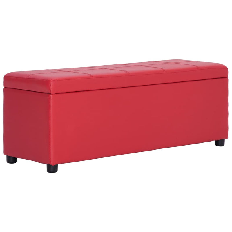 vidaXL piros műbőr pad tárolórekesszel 116 cm
