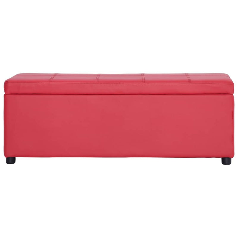 vidaXL piros műbőr pad tárolórekesszel 116 cm
