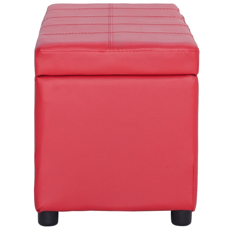 vidaXL piros műbőr pad tárolórekesszel 116 cm