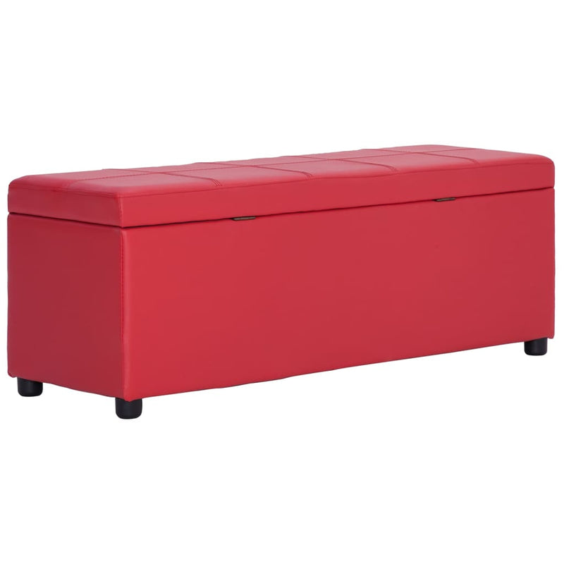 vidaXL piros műbőr pad tárolórekesszel 116 cm