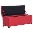 vidaXL piros műbőr pad tárolórekesszel 116 cm