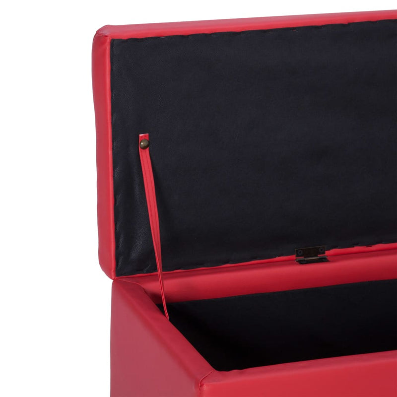 vidaXL piros műbőr pad tárolórekesszel 116 cm