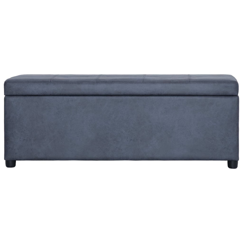 vidaXL szürke művelúr pad tárolórekesszel 116 cm