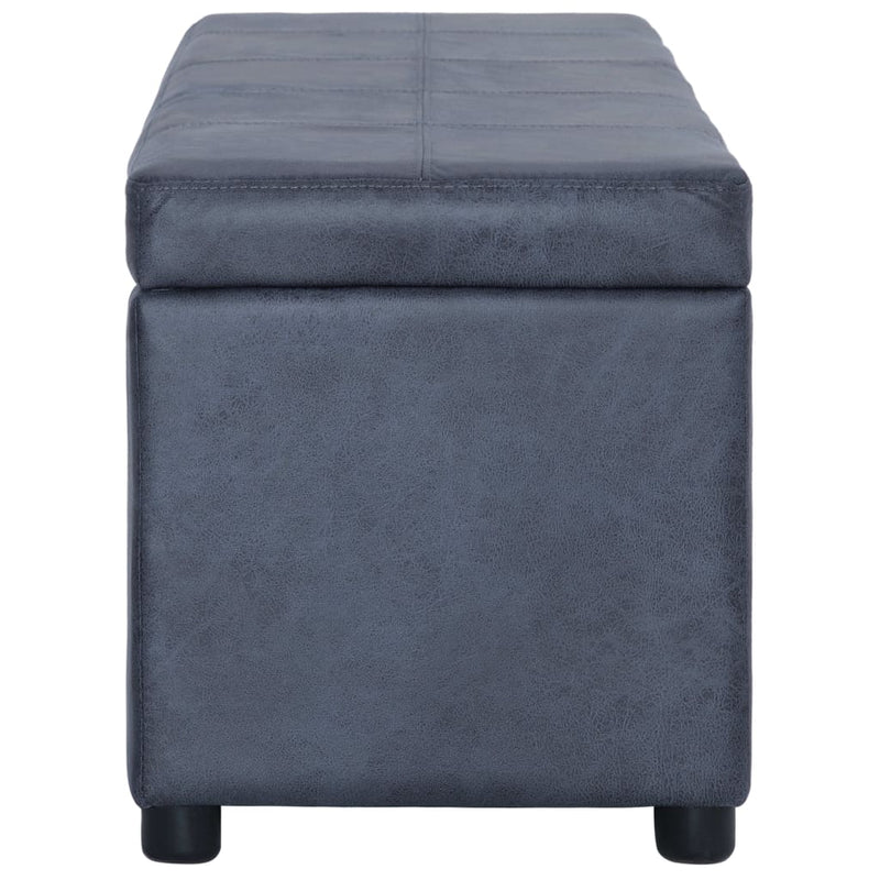 vidaXL szürke művelúr pad tárolórekesszel 116 cm