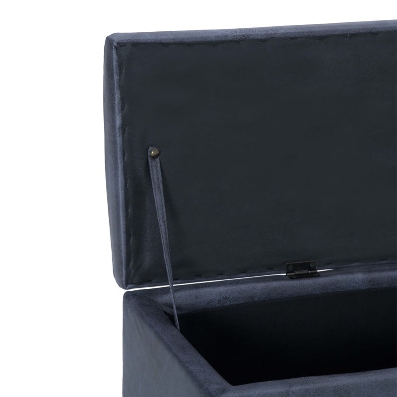 vidaXL szürke művelúr pad tárolórekesszel 116 cm