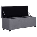 vidaXL világosszürke poliészter pad tárolórekesszel 116 cm