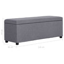 vidaXL világosszürke poliészter pad tárolórekesszel 116 cm