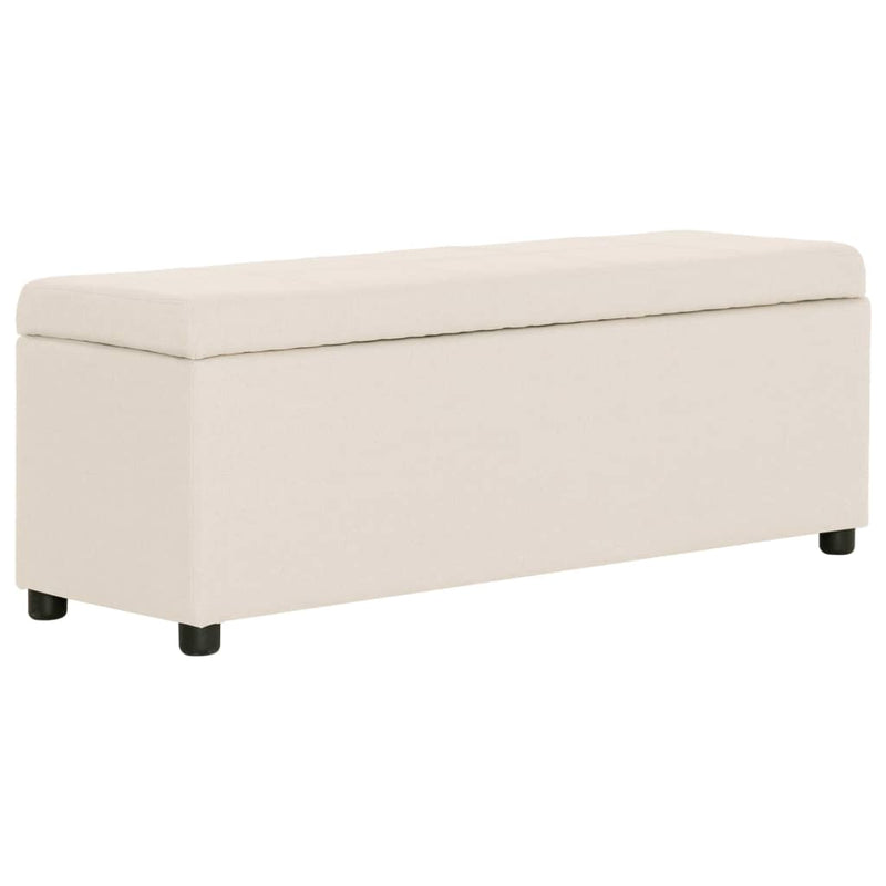 vidaXL krémszínű poliészter pad tárolórekesszel 116 cm