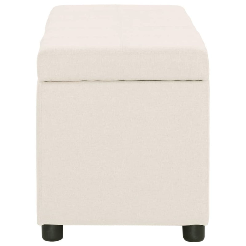 vidaXL krémszínű poliészter pad tárolórekesszel 116 cm