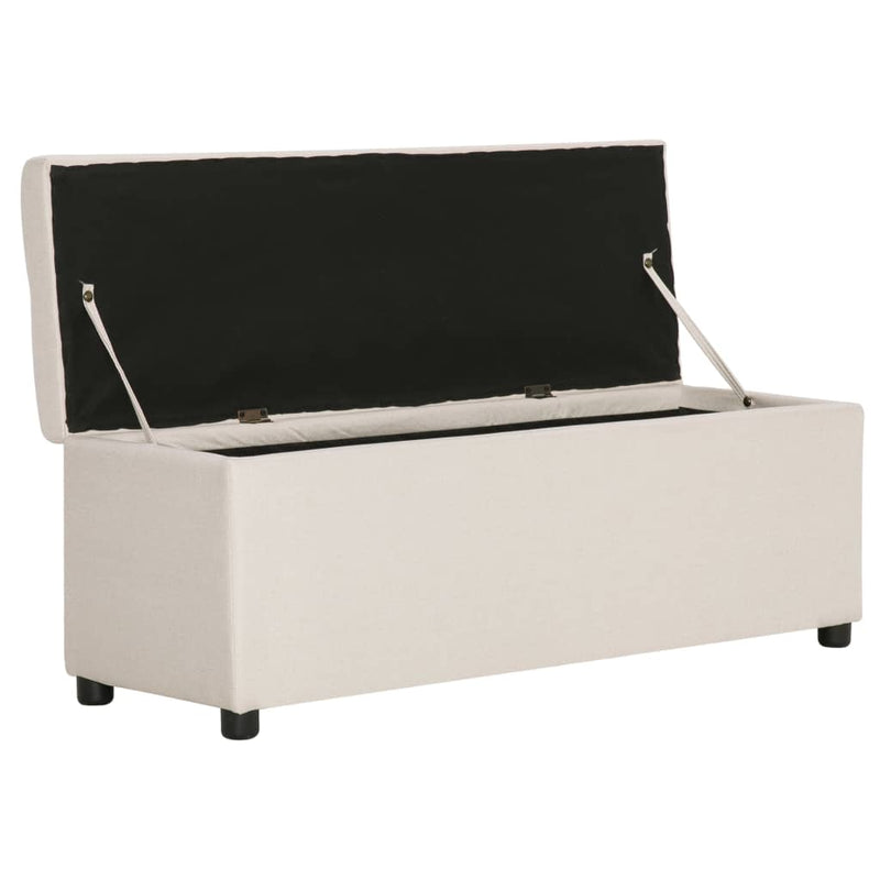 vidaXL krémszínű poliészter pad tárolórekesszel 116 cm