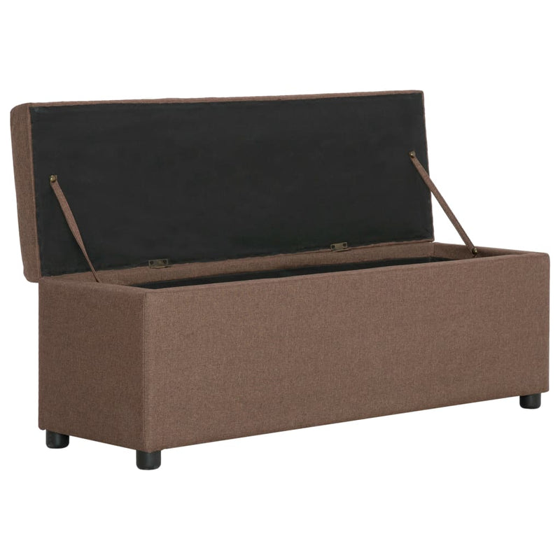 vidaXL barna poliészter pad tárolórekesszel 116 cm