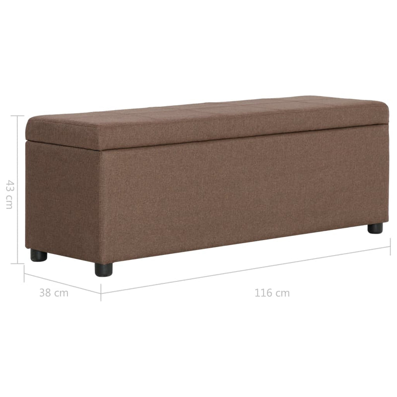 vidaXL barna poliészter pad tárolórekesszel 116 cm