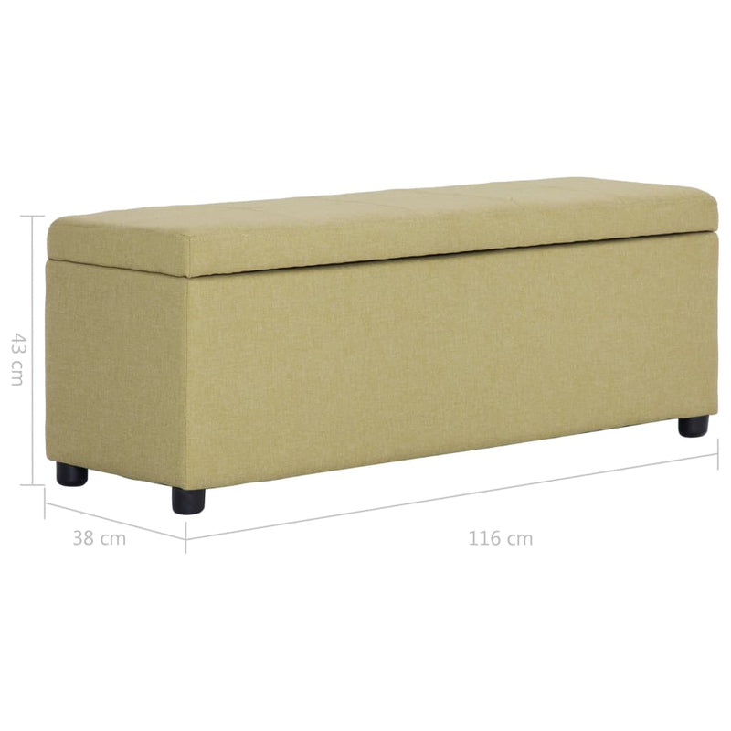 vidaXL zöld poliészter pad tárolórekesszel 116 cm