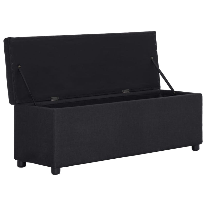 vidaXL fekete poliészter pad tárolórekesszel 116 cm