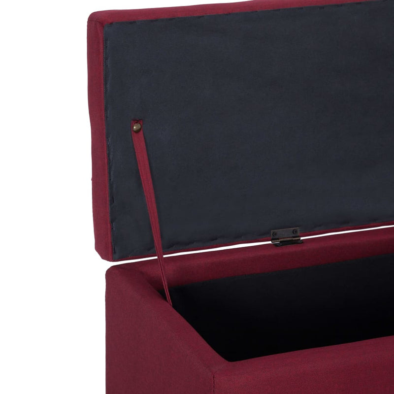 vidaXL bordó poliészter pad tárolórekesszel 116 cm