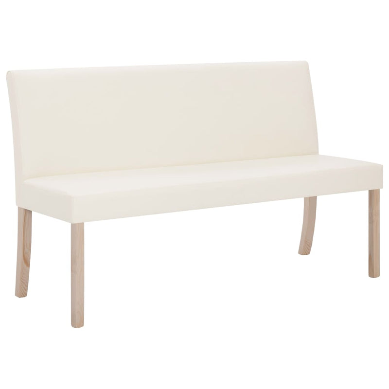vidaXL krémszínű műbőr pad 139,5 cm