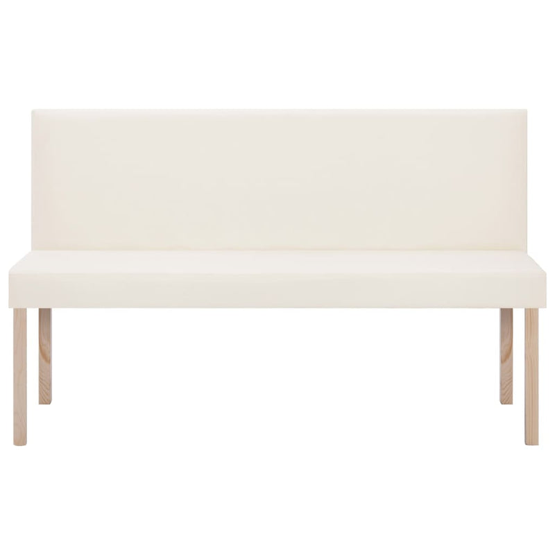 vidaXL krémszínű műbőr pad 139,5 cm