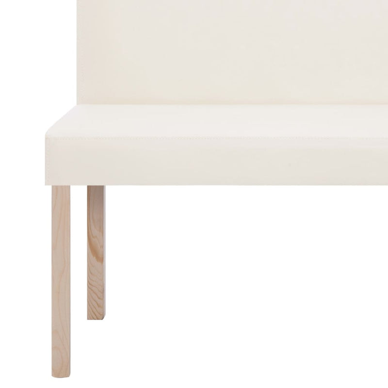 vidaXL krémszínű műbőr pad 139,5 cm